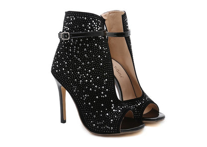 Cutout slim super high heel cool boots