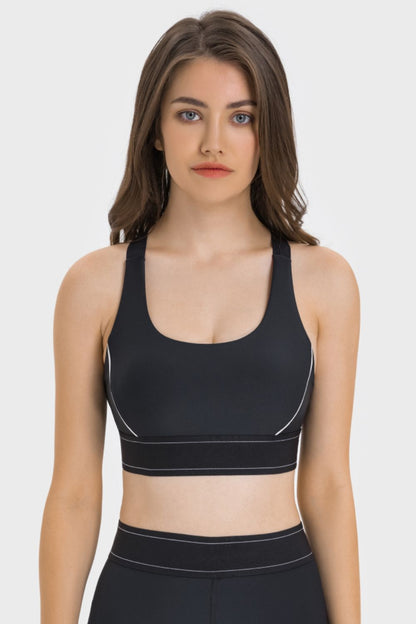 Soutien-gorge de sport contrasté