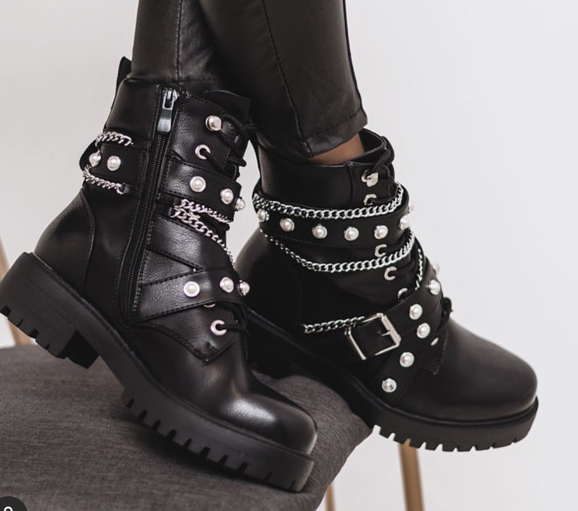 Bottes de moto polyvalentes de style britannique pour femmes