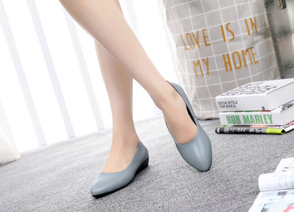 Leather non-slip soft sole flat shoes