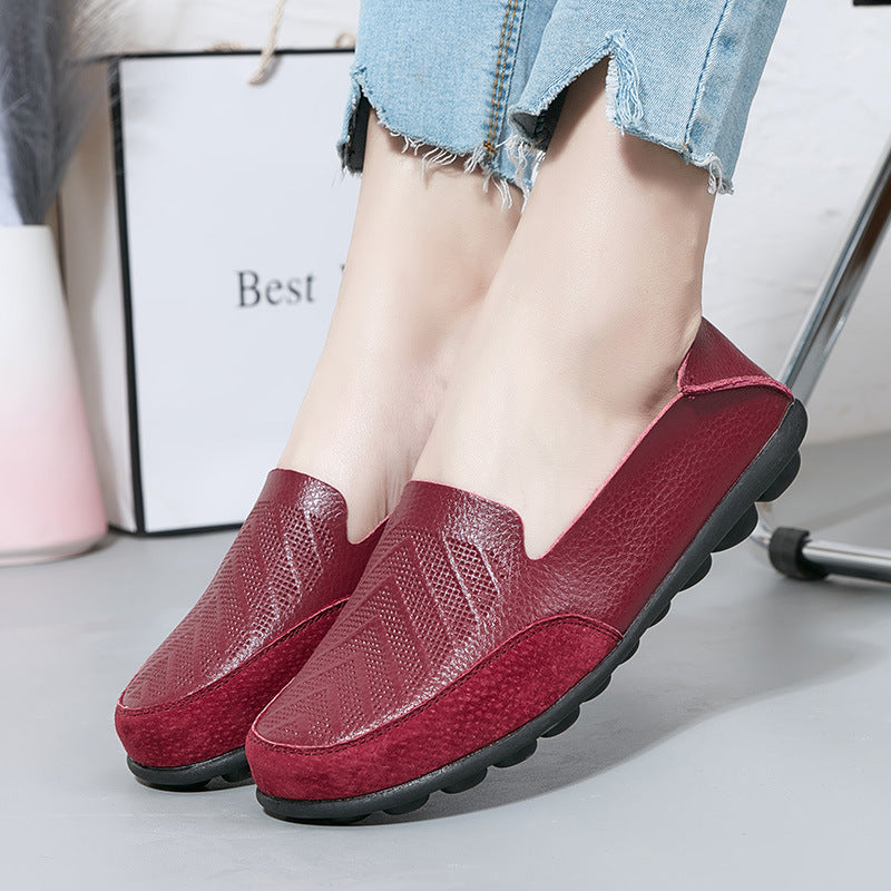 Women's Fashionable Simple Embossed Flat Shoes