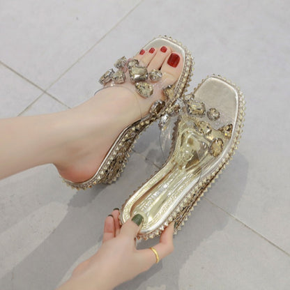 Rhinestone Roman Shoes Beach Shoes Single Shoes