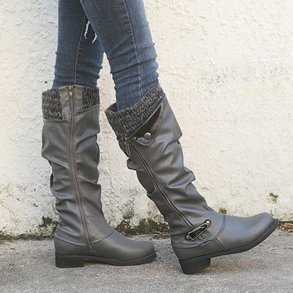 Low heel round toe boots