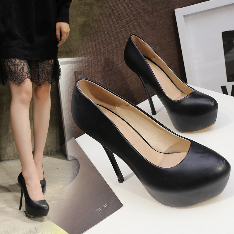 Patent Leather All-match 16 Cm Women's Single Shoes