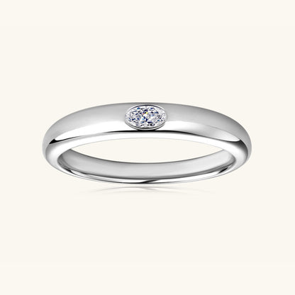 Bague moissanite incrustée en argent sterling 925