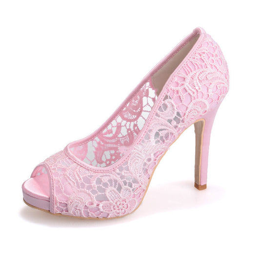 New White Lace Wedding Shoes