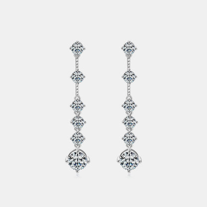 Boucles d'oreilles en argent sterling 925 moissanite 4 carats