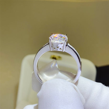 Bague en argent sterling 925 moissanite 3 carats