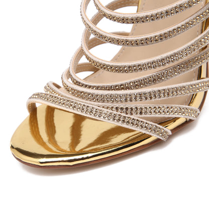 Crystal diamond high heel sandals