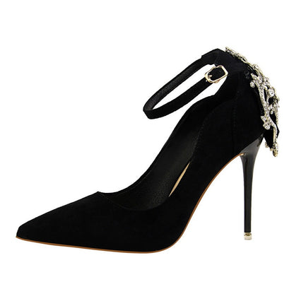 Stiletto super high heel suede shallow mouth