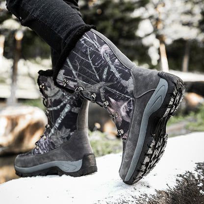 Winter Outdoor Thick Cotton Shoes High-top Plus Velvet Shoes