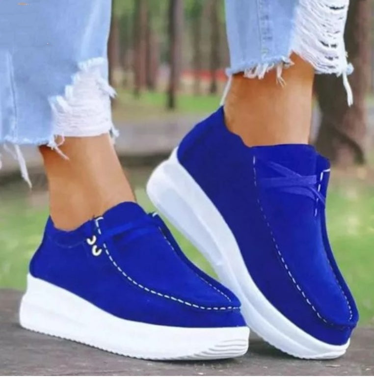 Zapatos casuales con plataforma y tacón de plataforma y cordones