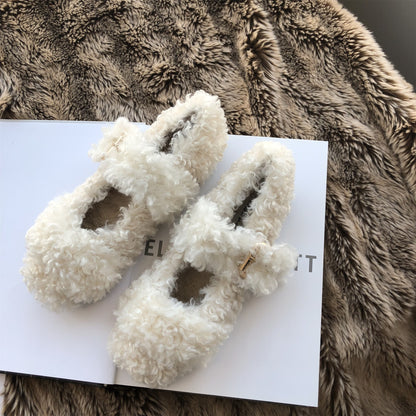 Warm furry shoes