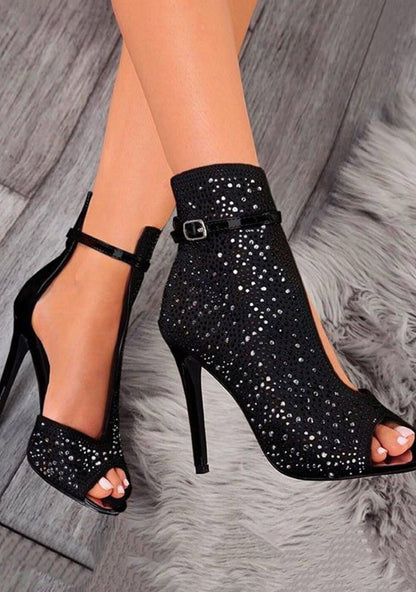 Cutout slim super high heel cool boots