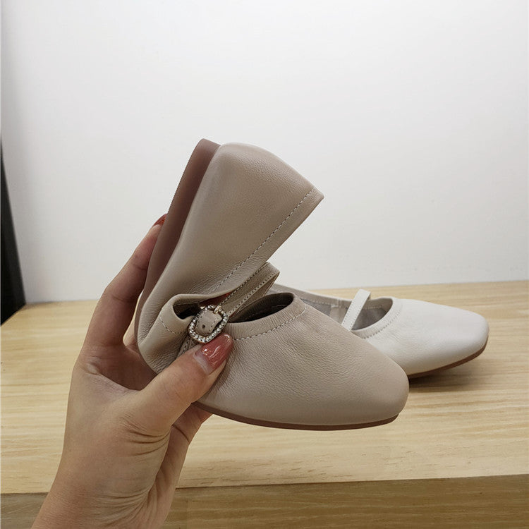 Petites chaussures en cuir Chaussures de grand-mère rétro coréennes