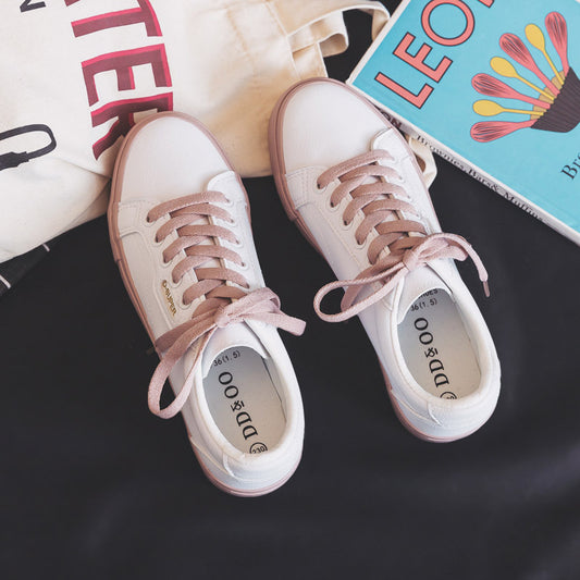 Little White Shoes Women New Style Single Shoes Hong Kong Style Sneakers