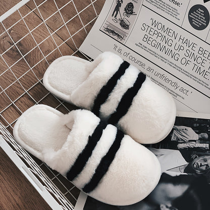 Men's And Women's Simple Plush Slippers Are Warm And Non-slip