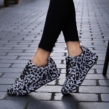 Women's leopard print long-moving shoes