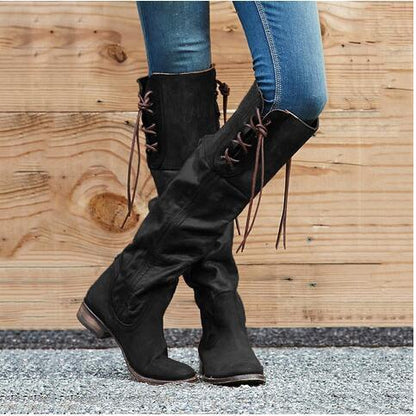 New product square heel mid-heel high boots women