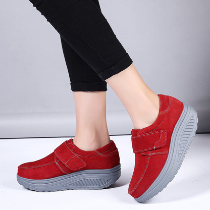 Non-slip wedge heel platform heightened fashion shoes