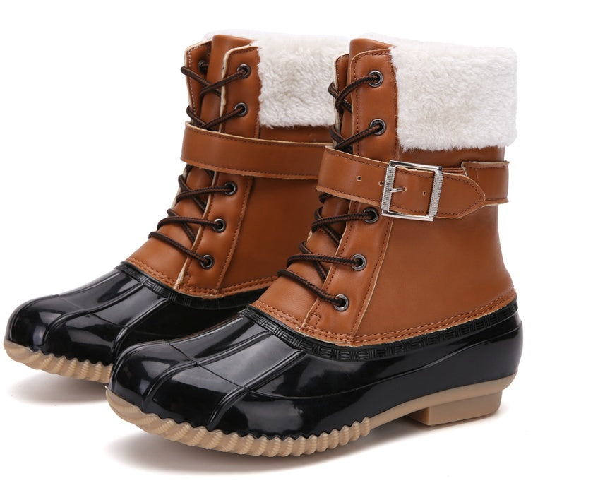 Botas de nieve impermeables de caña alta para mujer 