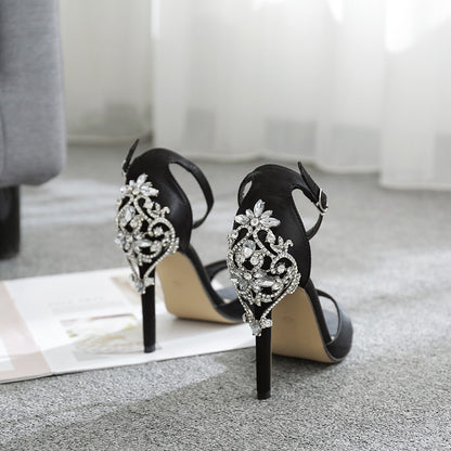 Chaussures à talons hauts et strass pour femmes