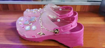 Chaussures pour femmes Sandales de plage à paillettes Sandales en gelée Pantoufles