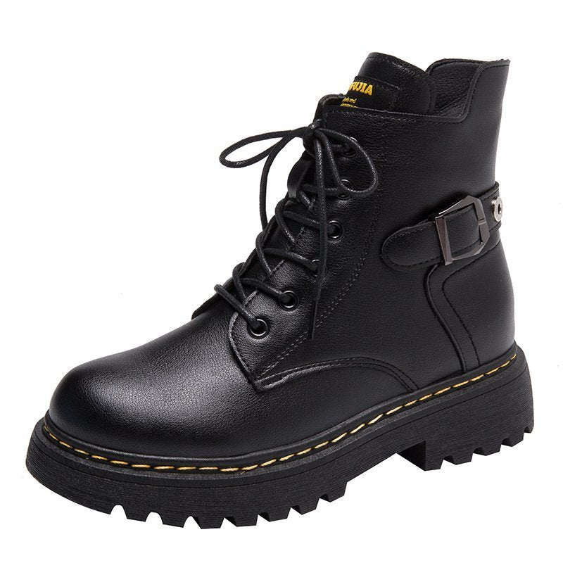 British style Martin boots women thick-soled Harajuku black short boots