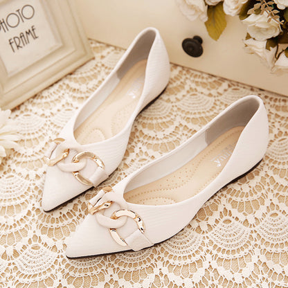 Pointed Shallow Mouth Peas Shoes Soft Sole