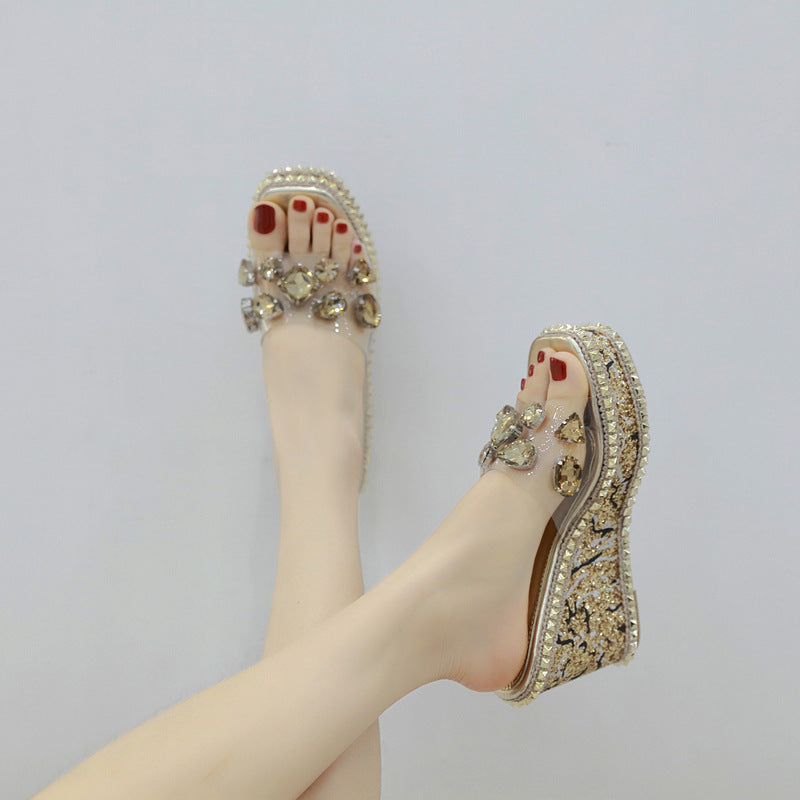 Rhinestone Roman Shoes Beach Shoes Single Shoes