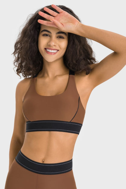 Soutien-gorge de sport contrasté