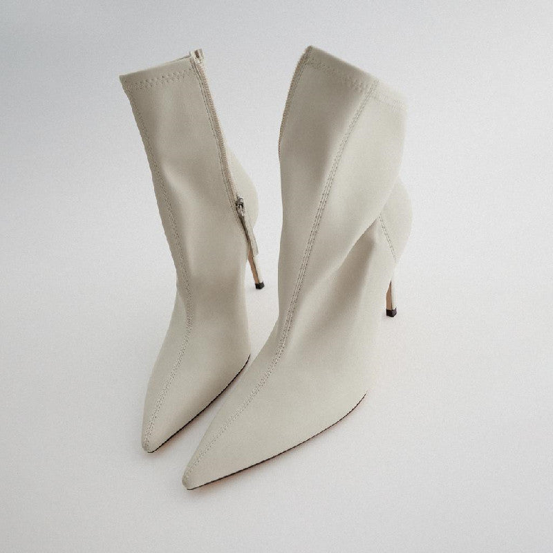 Stretch High Heel Ankle Boots