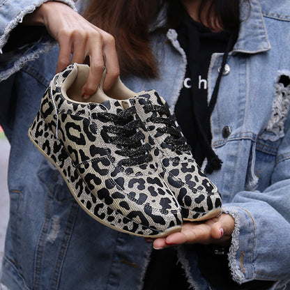 Women's leopard print long-moving shoes