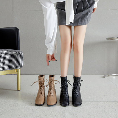 Fashion Heightened Middle Tube Strap Elastic Thin Leather Boots