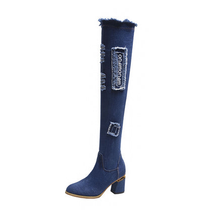 Stovepipe Boots Plus Velvet Non-Drop Elastic Boots