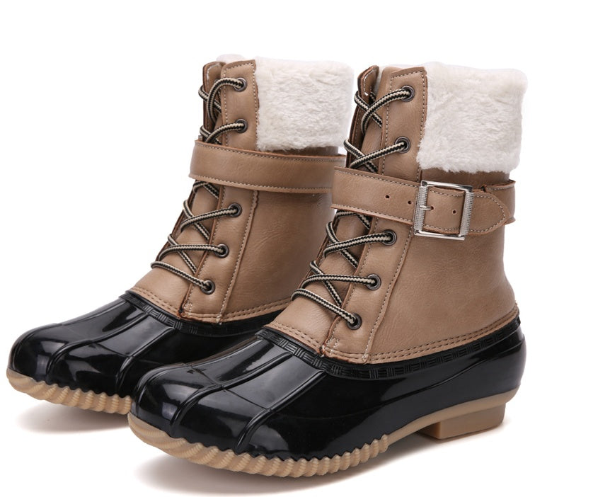 Botas de nieve impermeables de caña alta para mujer 