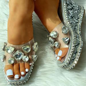 Chaussures romaines à strass Chaussures de plage Chaussures simples