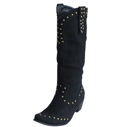 Botas retro con tachuelas para mujer