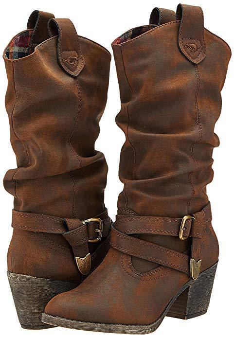 Botas de caballero con tiras cruzadas para mujer estilo vintage