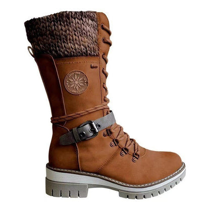 Botas de montar para mujer nuevas de otoño e invierno, botas de nieve europeas y americanas