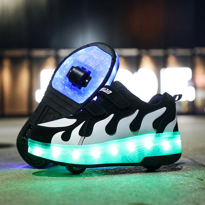 Single Wheel Heelys LED Light Shoes