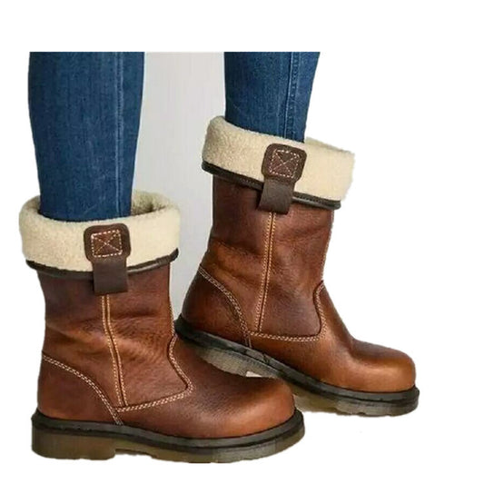 Bottes mi-hautes plates et chaudes