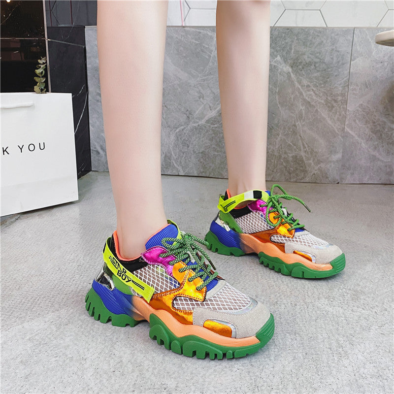 Platform rainbow bottom women's shoes