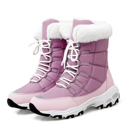 Women's Ski Boots And Velvet Mountaineering Platform Shoes