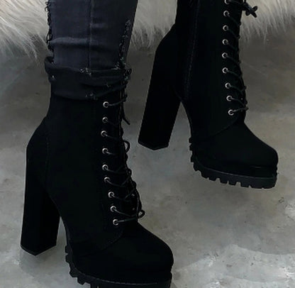 Super High Heel Large Frosted Low Boots