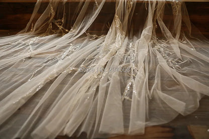 New Arrive Luxury One Layer Wedding Veil with Sequined Lace Stunning Long Bridal Veils with Comb AX2020