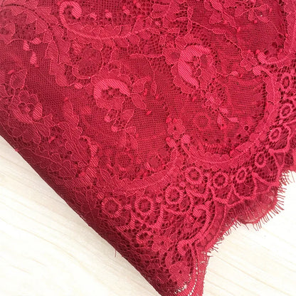 Tissu en dentelle à cils français 3M / Lot 150cm Blanc Noir Bricolage Exquis Dentelle Broderie Vêtements Robe De Mariée Accessoires RS702