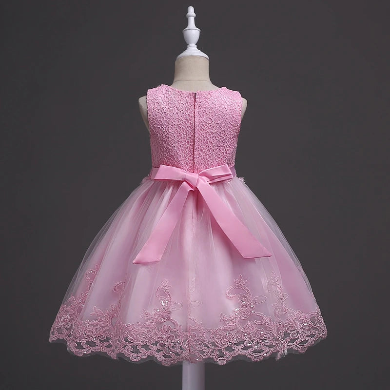 Es YiiYa Vestidos de niña de las flores para bodas de niñas Vestidos de comunión con escote redondo y tirantes finos Vestidos elegantes para fiestas infantiles Vestidos de desfile para niñas 981