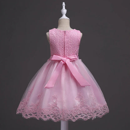 Es YiiYa Vestidos de niña de las flores para bodas de niñas Vestidos de comunión con escote redondo y tirantes finos Vestidos elegantes para fiestas infantiles Vestidos de desfile para niñas 981