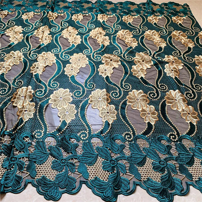 Tissu africain nigérian en dentelle de tulle français de haute qualité 2022 pour couture, broderie, robe, voile de soie de lait, fête de mariage, 5 mètres